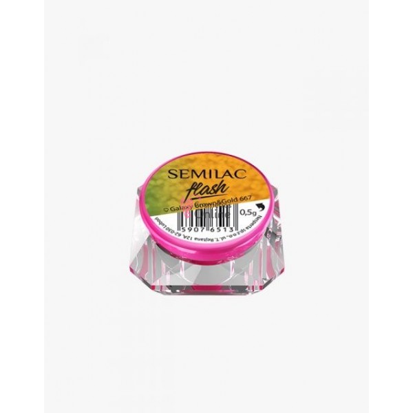 Pigment Semilac pentru gel Semiflash tip fulgi Flash Brown Gold 667